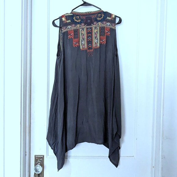 Johnny Was Biya Embroidered Boho Sleeveless Drape Oversize Tunic Size XS/S/M/L - Picture 4 of 7